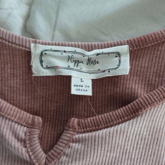 Hippie Rose Women's Size Large Pink Clay Tie Dye Soft Ribbed Tank Top - Picture 5 of 6